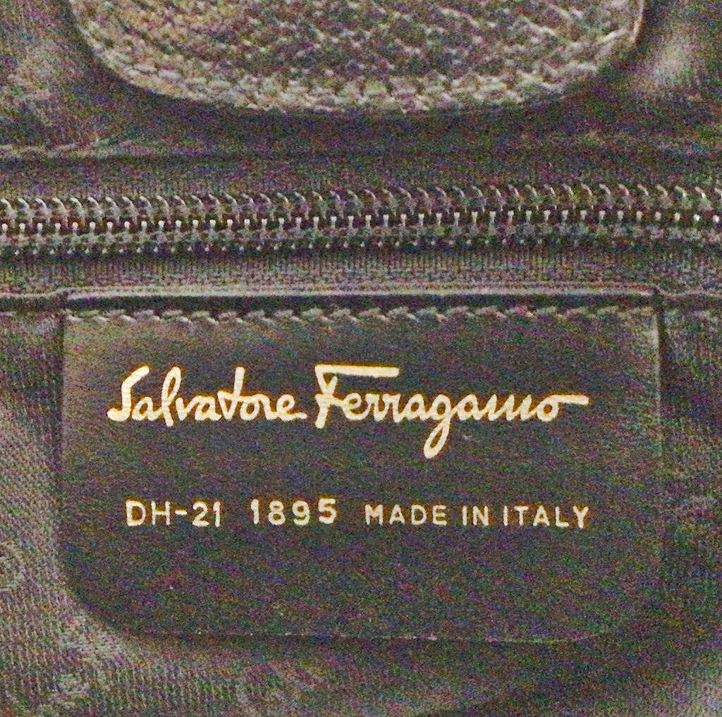 Salvatore Ferragamo Black Leather/Canvas Bag