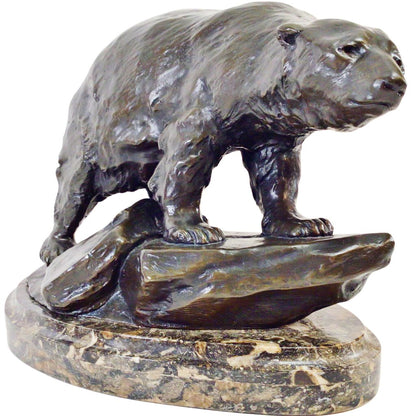 After Edwin Willard Deming. Bronze Sculpture of a Polar Bear.