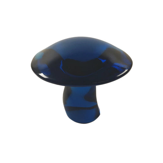 Viking Blue Mushroom Glass Paperweight