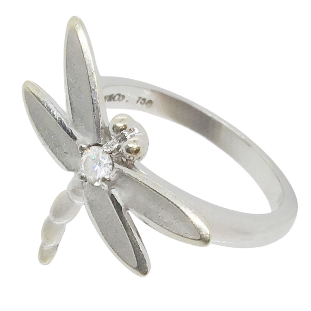 Tiffany 18Kt White Gold & Diamond Dragonfly Ring