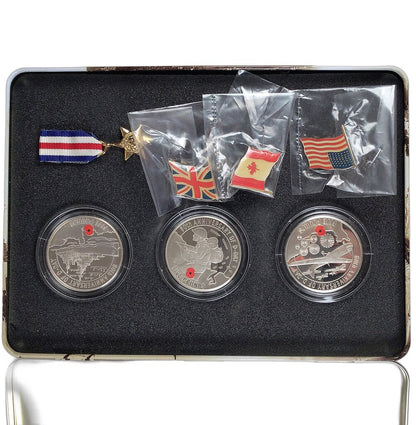 D-Day 60th Anniversary 3-Coin Silver Proof Medal Set