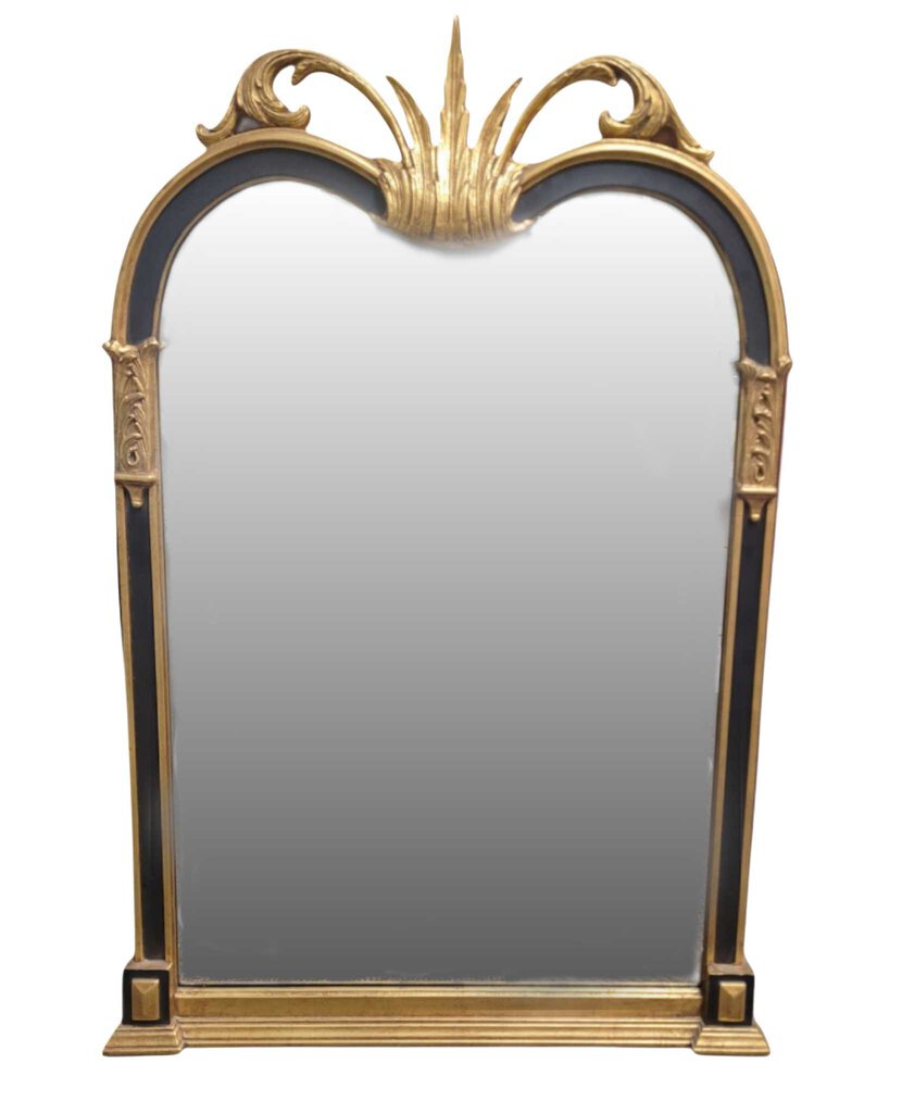 Friedman Brothers Black & Gold Carved Wood Mirror