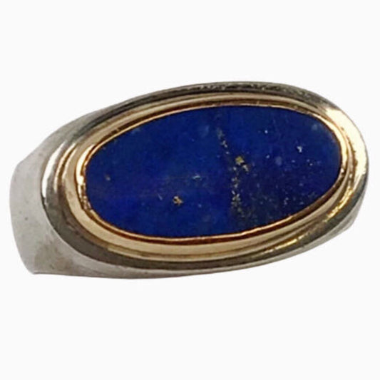 14Kt Gold, Sterling & Lapis Ring