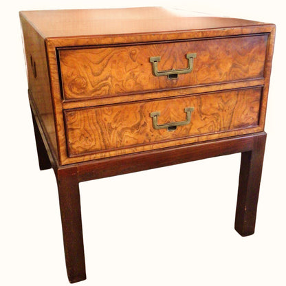 John Widdicomb Keyaki Burlwood Veneer Side Table