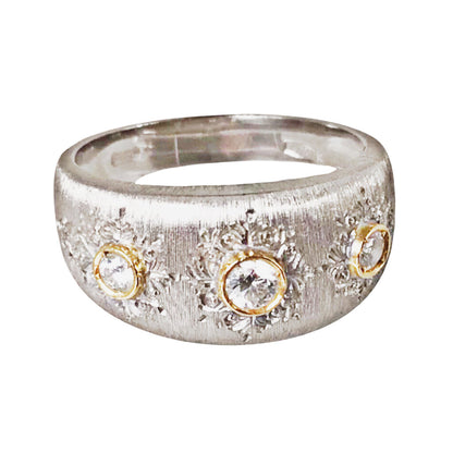 Jean Saade "Florentine" Diamond Ring in 18Kt White & Yellow Gold