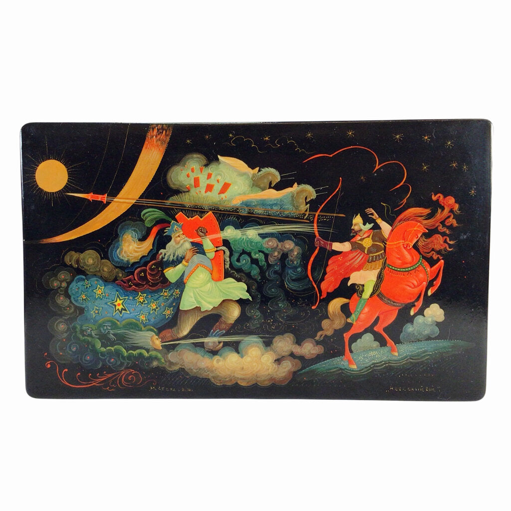 "Sky Fight". Mstera Lacquer Box.