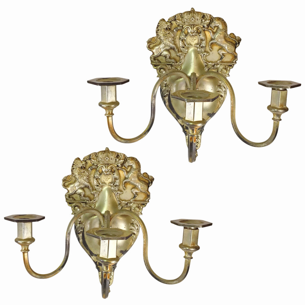 Pair/Lawrence B. Smith Lion & Unicorn Sconces