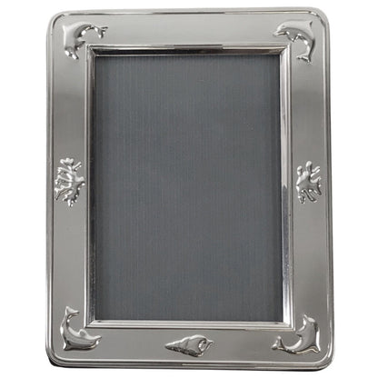 Christofle Silverplated Picture Frame w/Dolphins, Coral & Shell