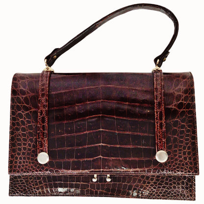 Vintage Brazilian Alligator Leather Handbag