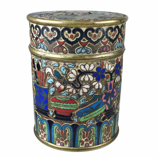 Cloisonne Enamel Lidded Tea Jar, ca. 1900