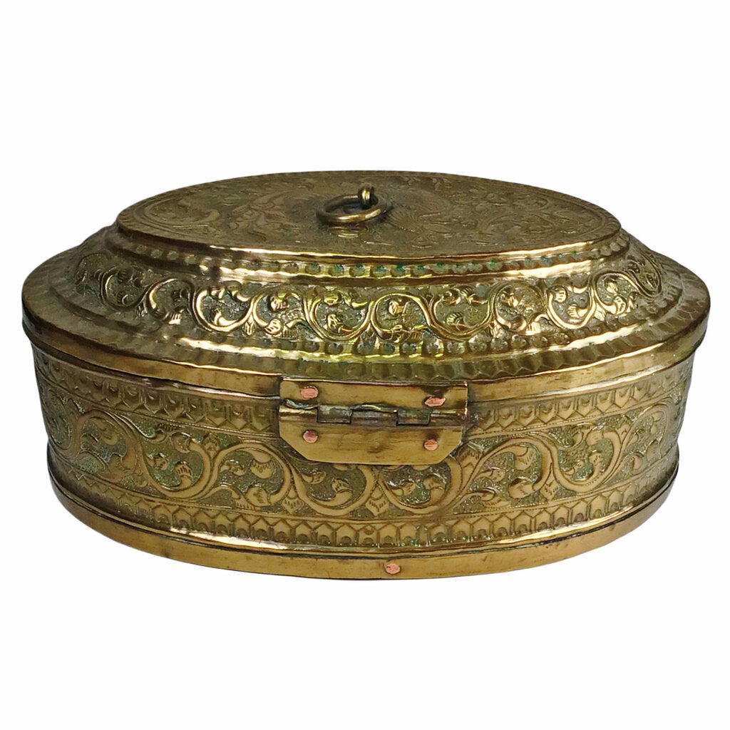 Antique Tamil Chased Brass Box