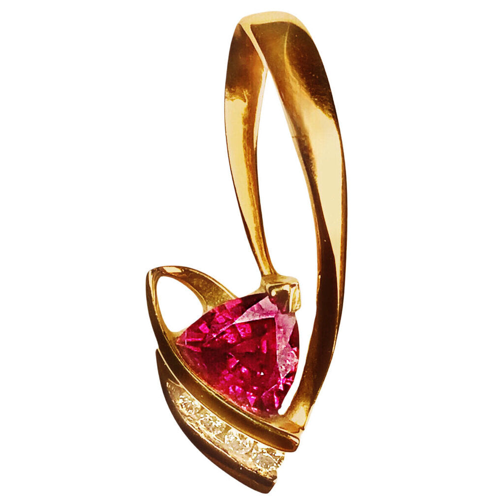 Tourmaline & Diamond Pendant in 14Kt Gold