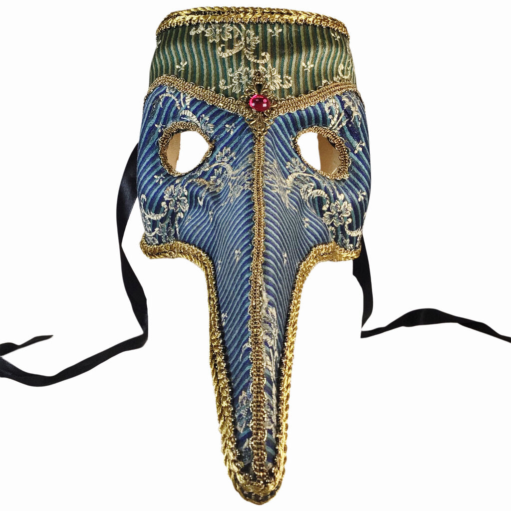 Venetian Embroidered Zanni Carnival Mask