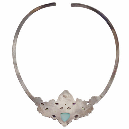 Sajen Bone Face Multi-Stone Sterling Choker