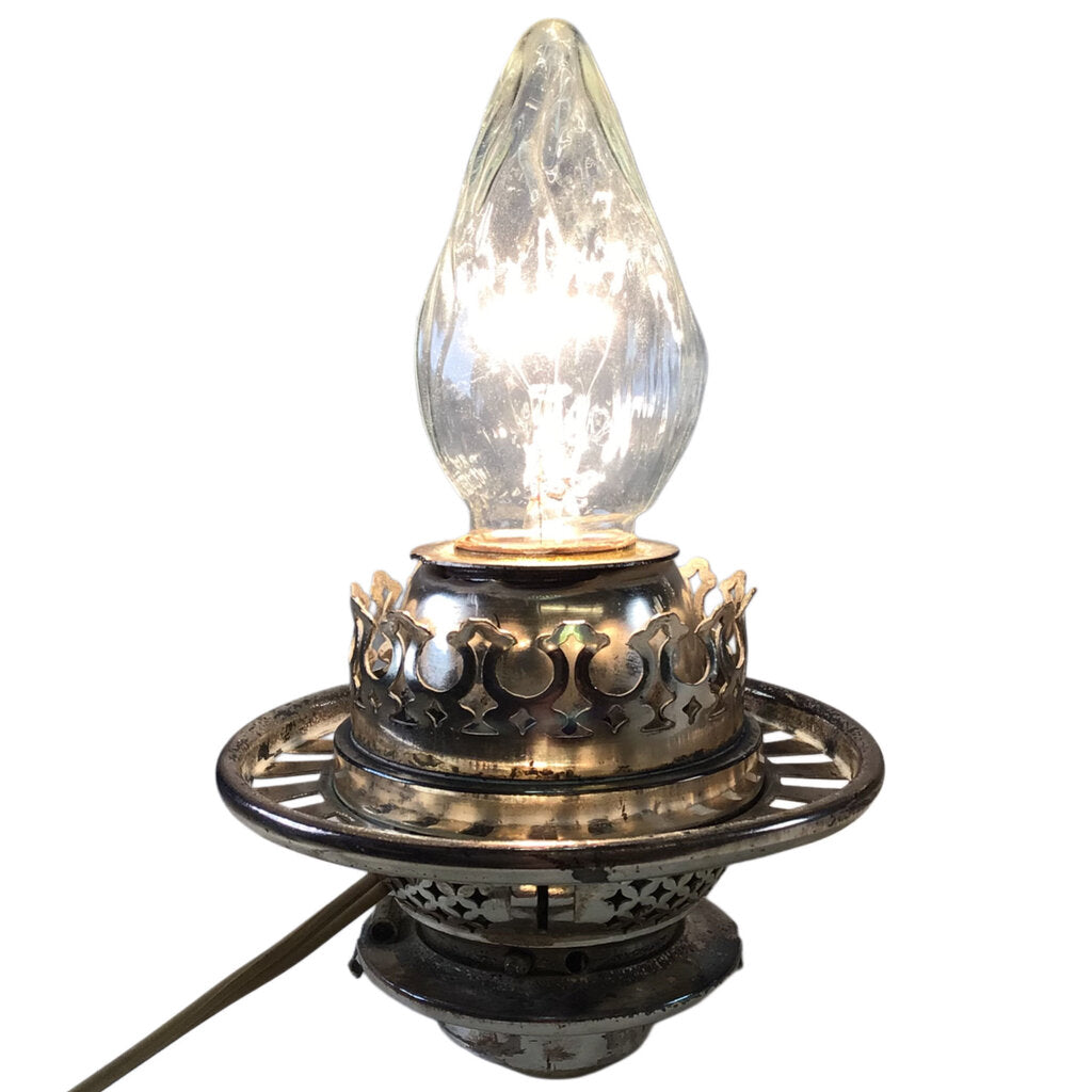 Hinks & Son Silverplate & Cut Glass Electrified Fluid Lamp, ca. 1900