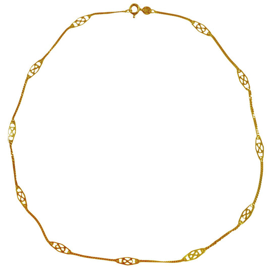 14Kt Gold Fancy Link Chain Necklace