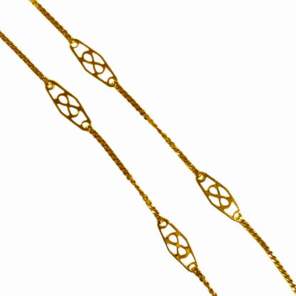 14Kt Gold Fancy Link Chain Necklace