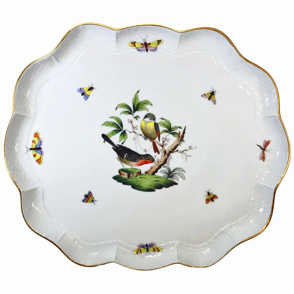 Herend Rothschild Bird Scallop Tray