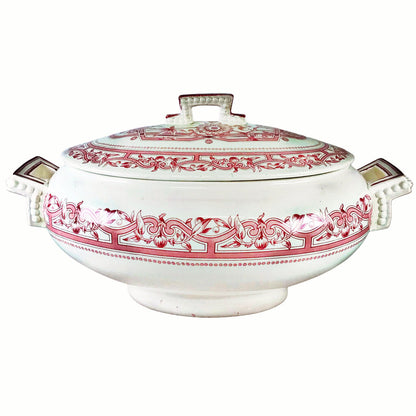 Antique Brown-Westhead Moore & Co Red Calcutta Tureen