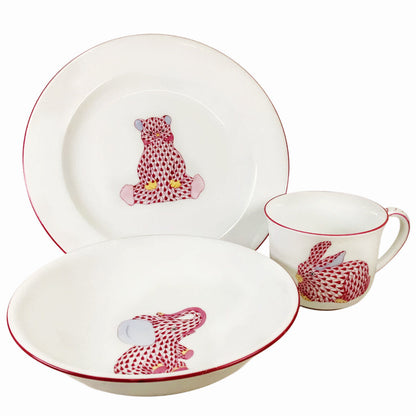 3pc. Herend Raspberry Children's Breakfast Set