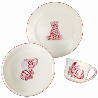 3pc. Herend Raspberry Children's Breakfast Set