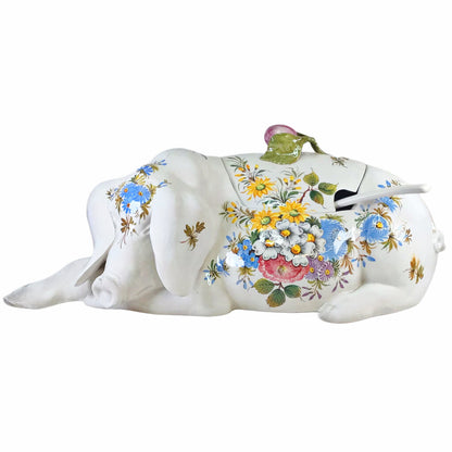 Sleeping Pig Handpainted Porcelain Tureen