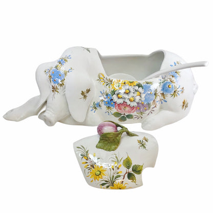 Sleeping Pig Handpainted Porcelain Tureen