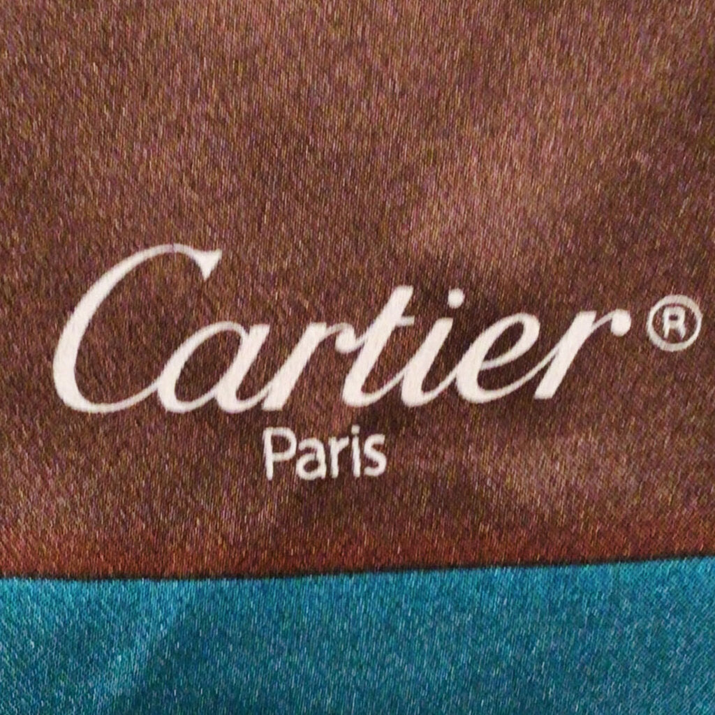 Cartier Ivory/Green Logo Motif Scarf