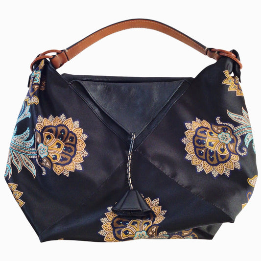 Etro Italy Satin Black Bag