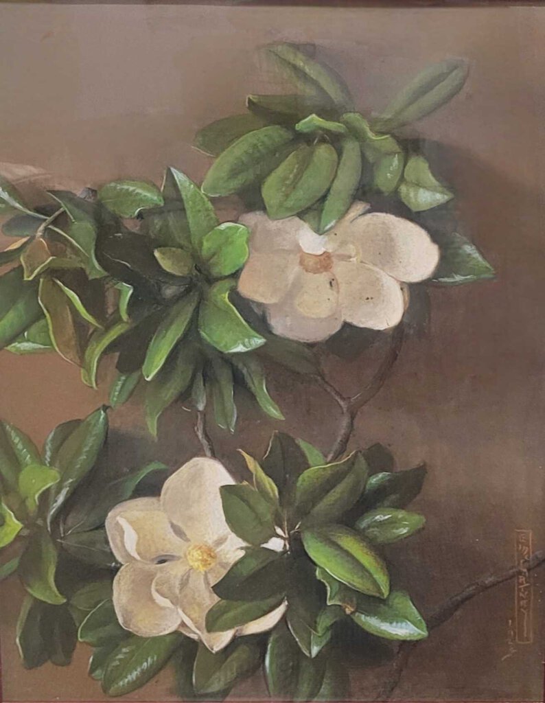 McCarthey. Magnolia Still Life. Pastel.