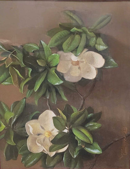 McCarthey. Magnolia Still Life. Pastel.