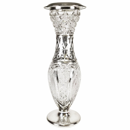 Gorham Sterling Overlaid Cut Crystal Vase