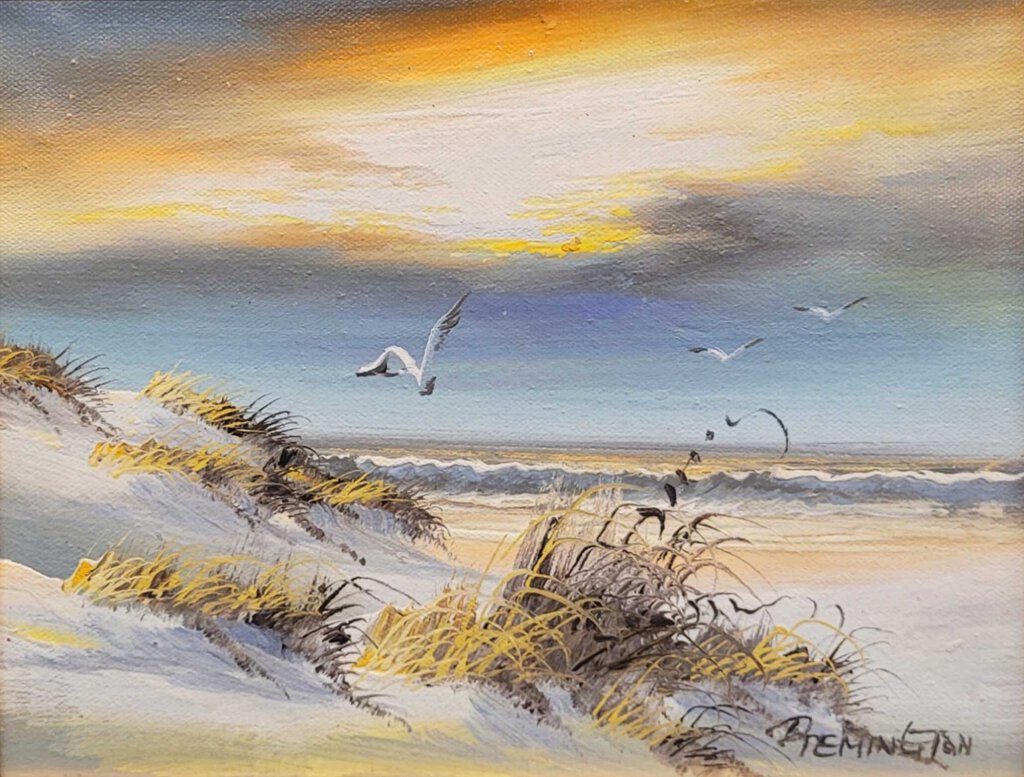 Remington. Seagulls by the Beach. Painting