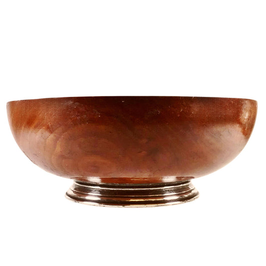 Sterling-Mounted Turned Wood Centerpiece Bowl