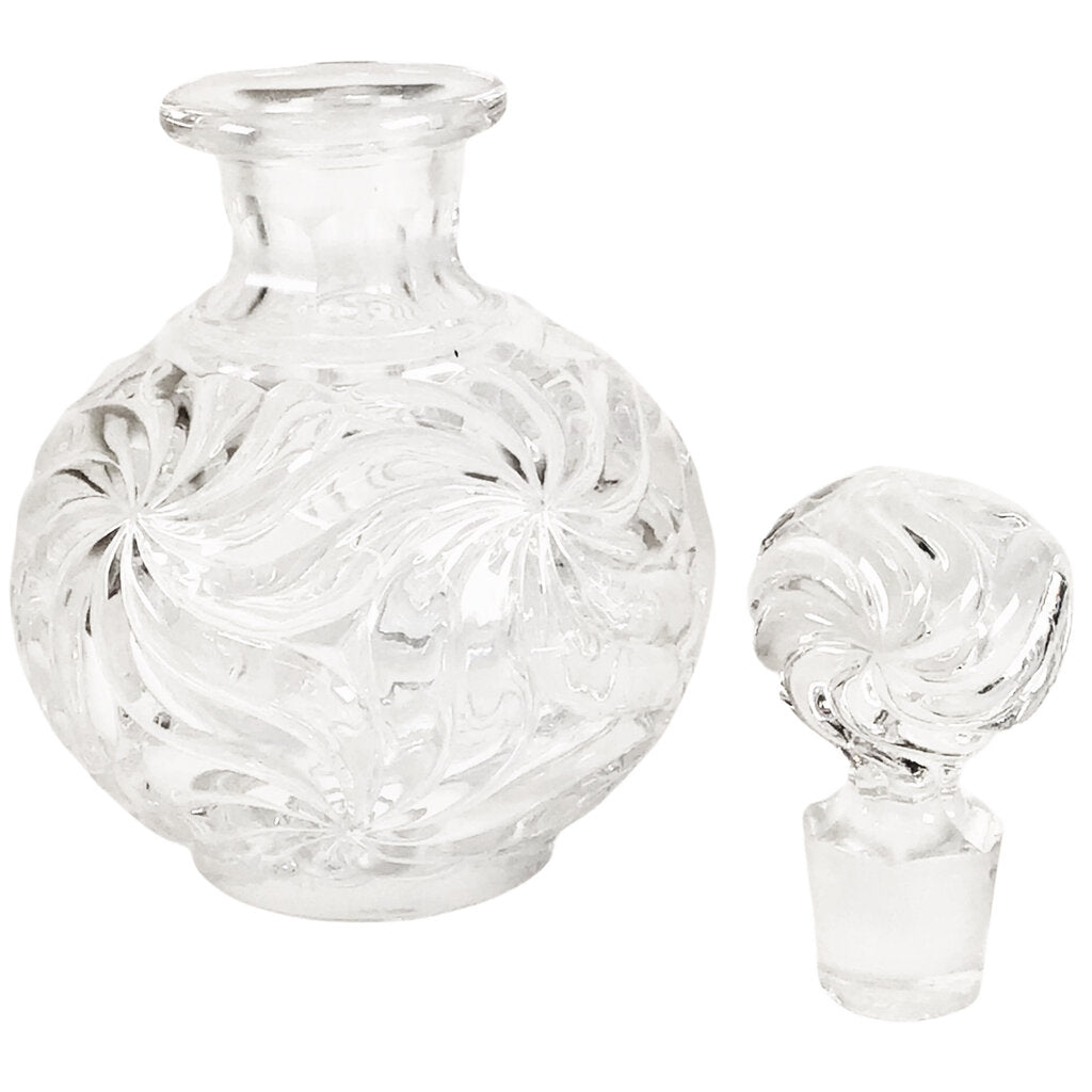 Baccarat-Style Swirled Crystal Perfume Bottle