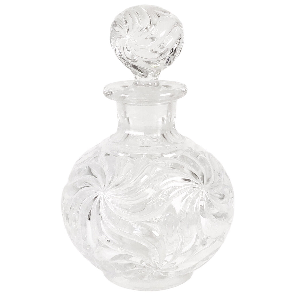 Baccarat-Style Swirled Crystal Perfume Bottle