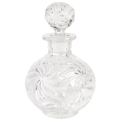 Baccarat-Style Swirled Crystal Perfume Bottle