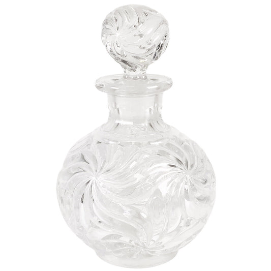 Baccarat-Style Swirled Crystal Perfume Bottle