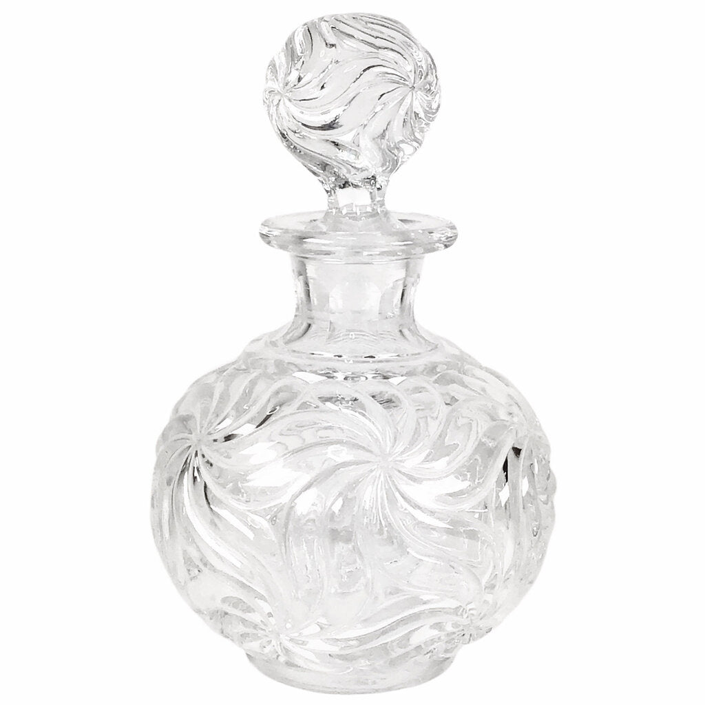 Baccarat-Style Swirled Crystal Perfume Bottle