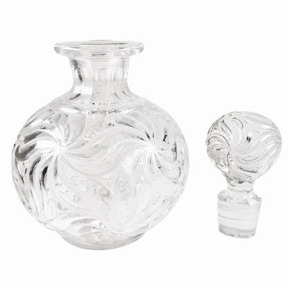 Baccarat-Style Swirled Crystal Perfume Bottle