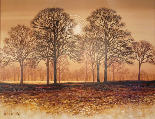 Williams. Winter Forest at Dusk. Acrylic on Canvas.