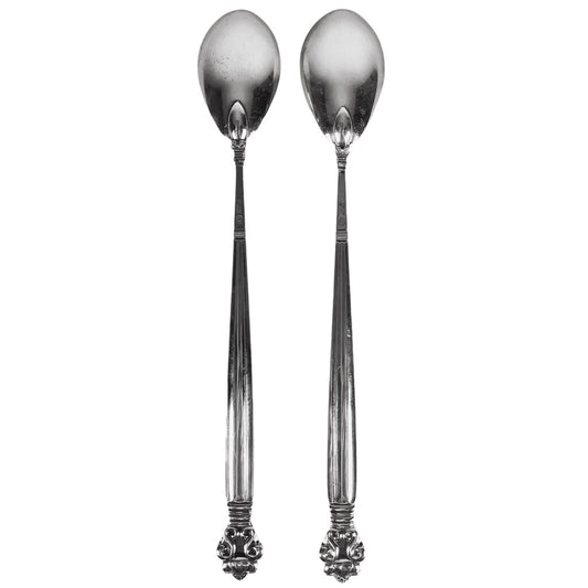 Pair/Jensen "Acorn" Sterling Stirring Spoons