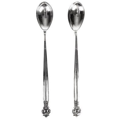 Pair/Jensen "Acorn" Sterling Stirring Spoons