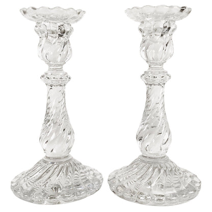 Pair/Baccarat "Bambous" Crystal Candlesticks