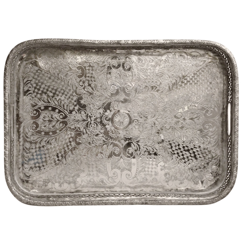 Moroccan Silverplated Galley Tray