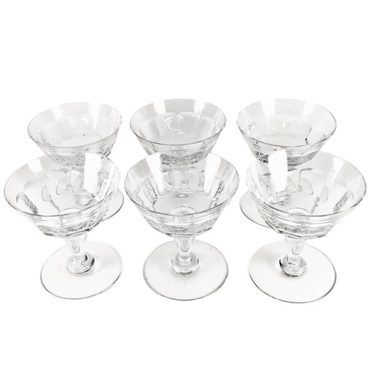 6 Baccarat "Bretagne" Champagne Coupes/Dessert Glasses