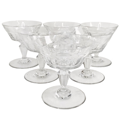 6 Baccarat "Bretagne" Champagne Coupes/Dessert Glasses