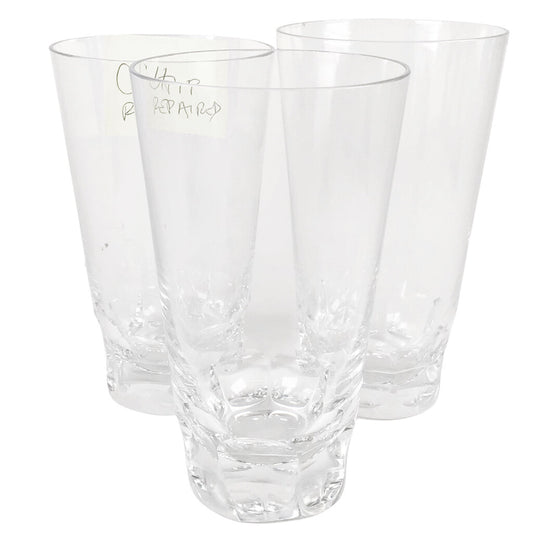 3 Baccarat "Bretagne" Highball Glasses, 1 Repaired