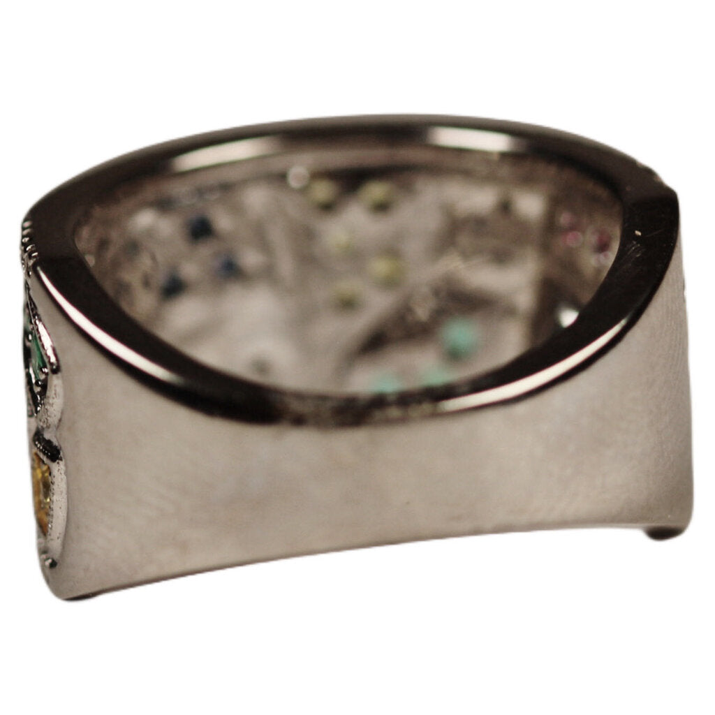 Diamond & Gemstone Ring in 14Kt White Gold