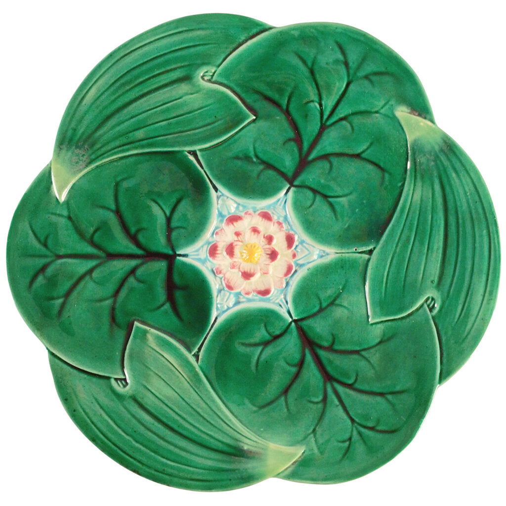 George Jones Majolica "Lotus" Plate, ca. 1869